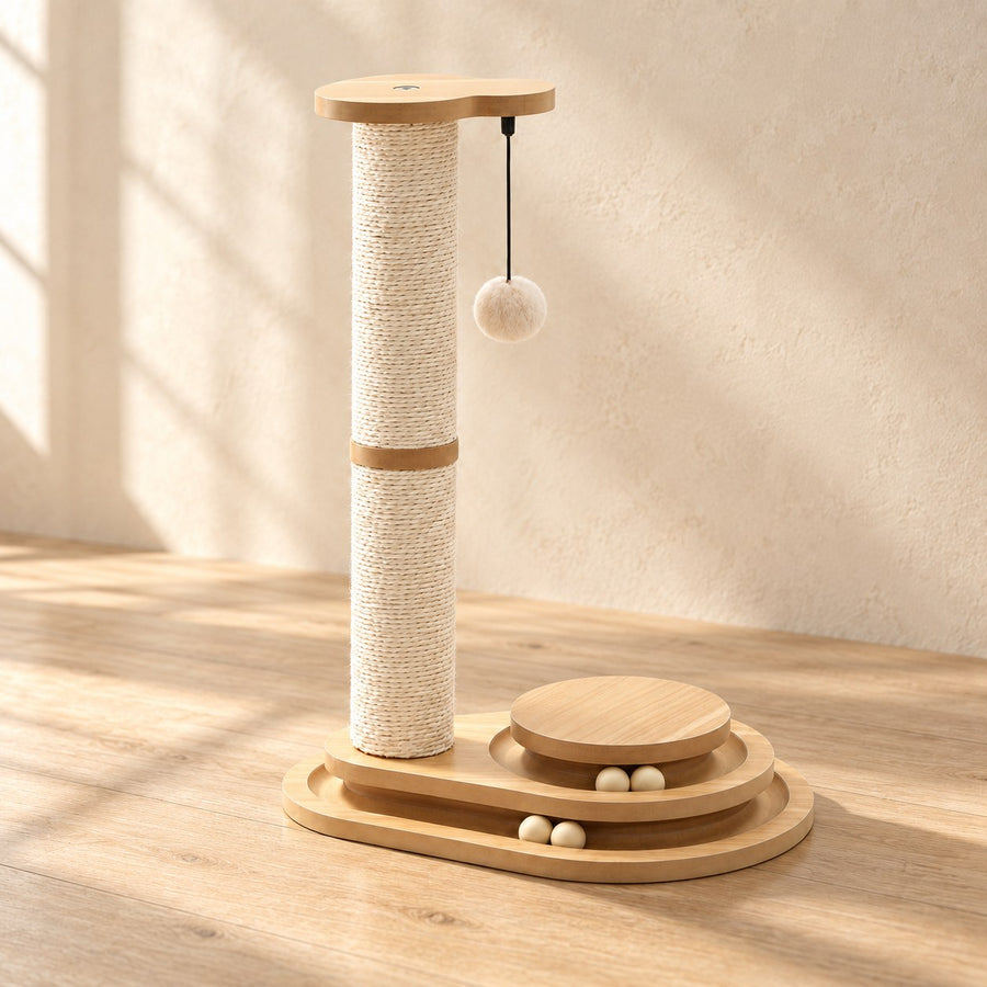 Sisal Cat Scratching Post with Ball Track