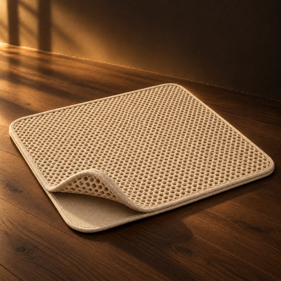 Double Layer Cat Litter Mat, Honeycomb Top