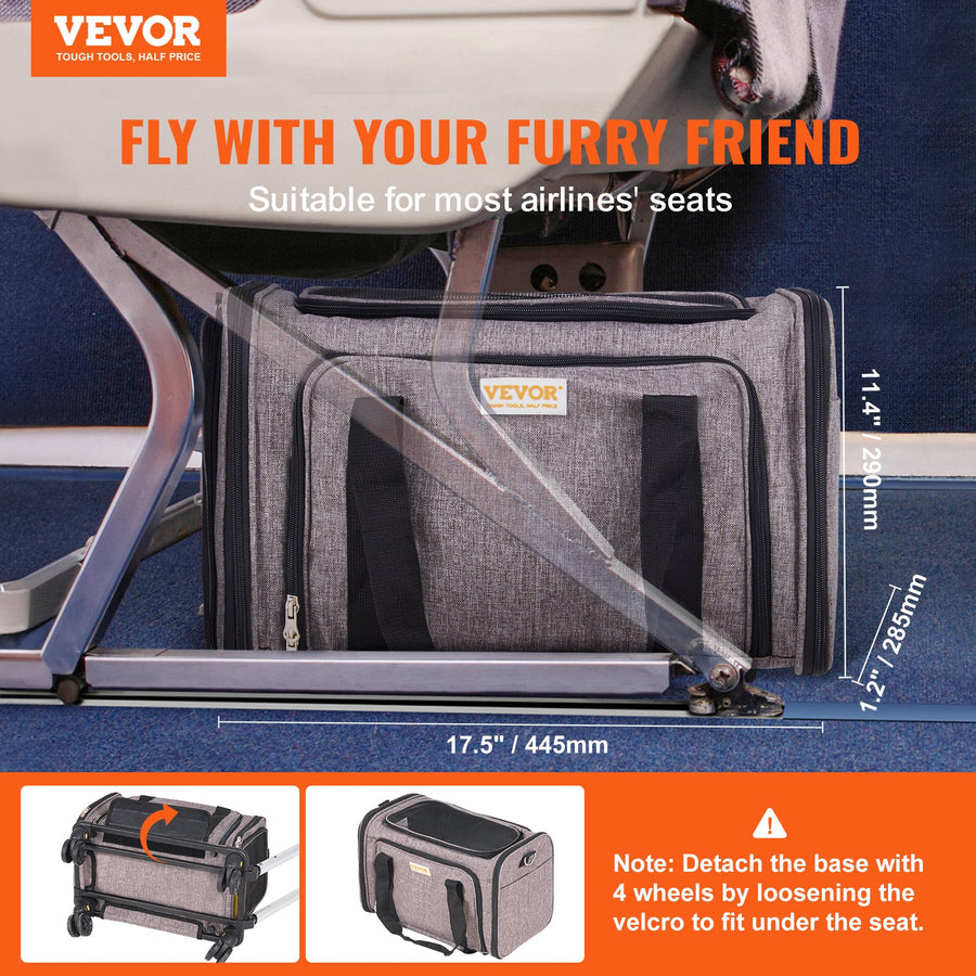 Orbly JetPaws™ Airline-Approved Rolling Pet Carrier — Telescopic Handle & Shoulder Strap