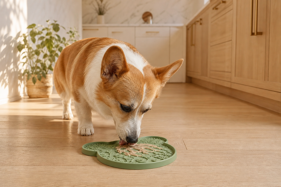 Orbly LickPad Enrichment Mat – calm enrichment lifestyle scene