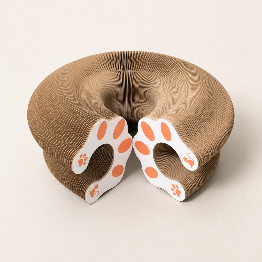 Orbly CurlScratch corrugated cat scratcher — Hero Clean