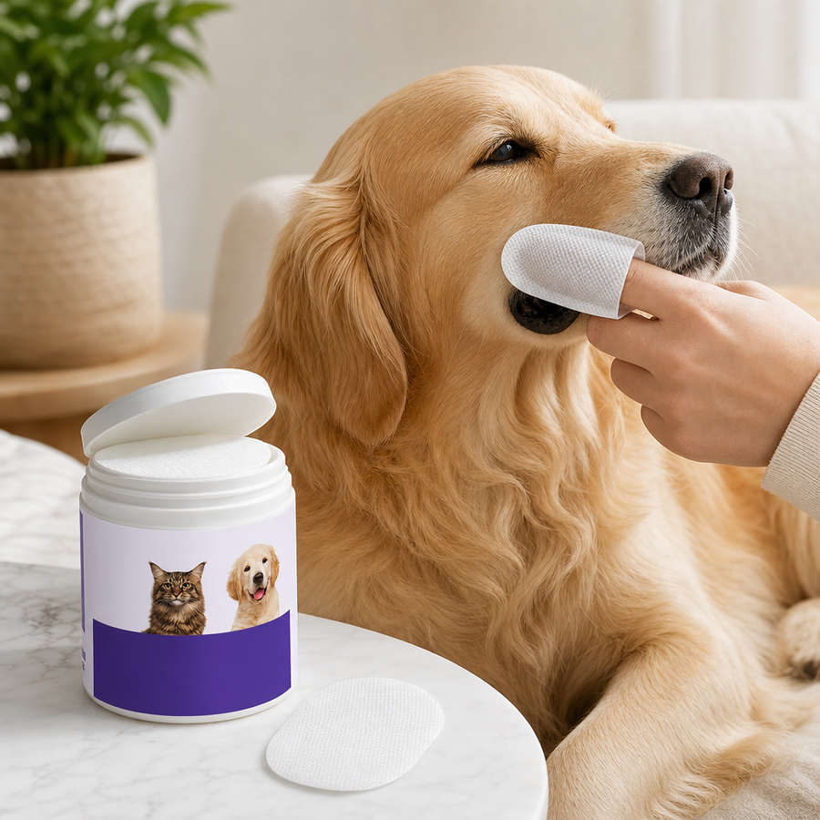 Orbly DentaWipe finger cleaning wipes - In-use Context