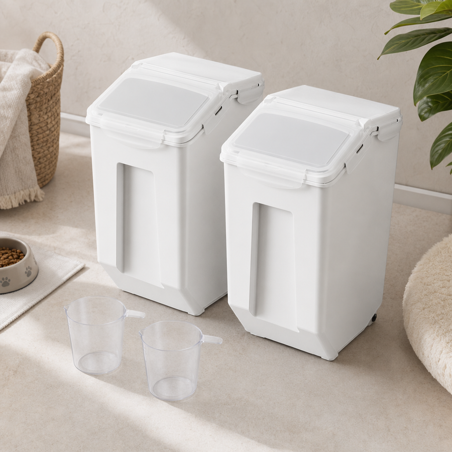Orbly FreshKeep™ 2×15L Pet Food Storage Station — Airtight Dual Dispenser - G4