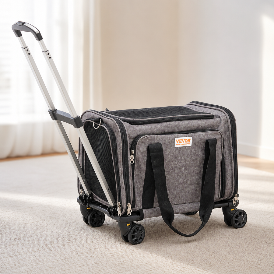 Orbly JetPaws™ Airline-Approved Rolling Pet Carrier — Telescopic Handle & Shoulder Strap - G1