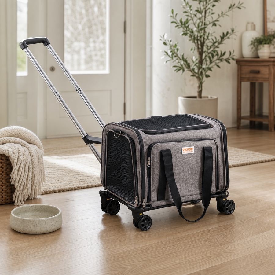 Orbly JetPaws™ Airline-Approved Rolling Pet Carrier — Telescopic Handle & Shoulder Strap - SB1