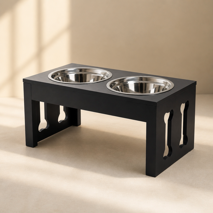 Orbly ElevateDine™ Modern Raised Dog Bowl Station — Wooden Elevated Feeder - G1