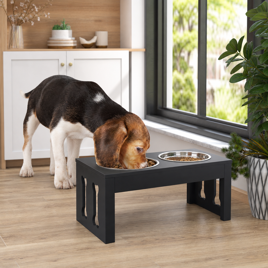 Orbly ElevateDine™ Modern Raised Dog Bowl Station — Wooden Elevated Feeder - G3