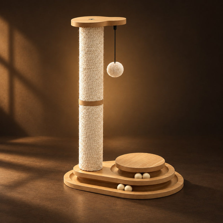 Sisal Cat Scratching Post with Ball Track