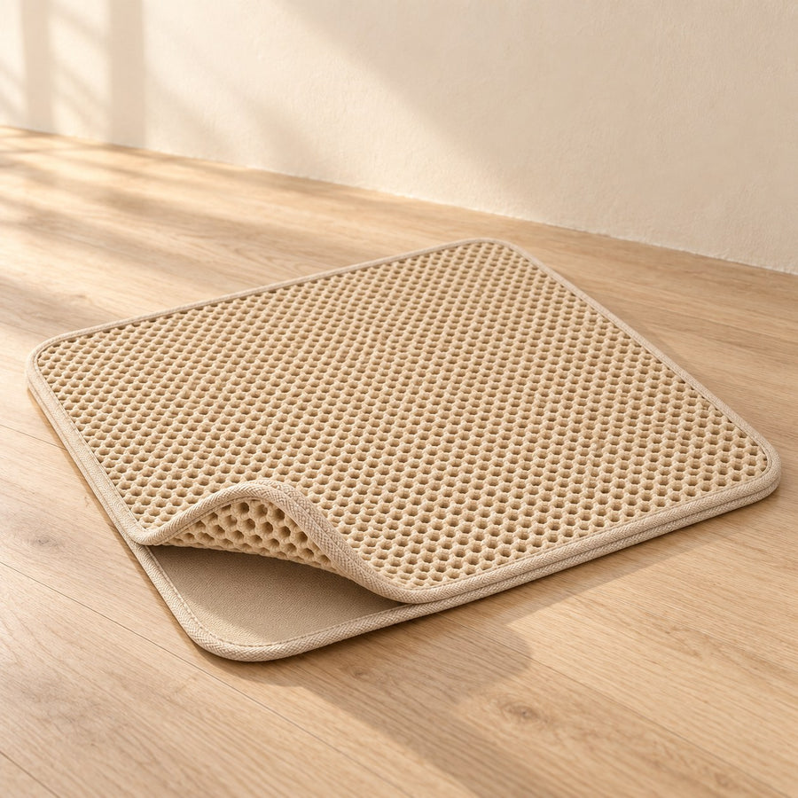 Double Layer Cat Litter Mat, Honeycomb Top