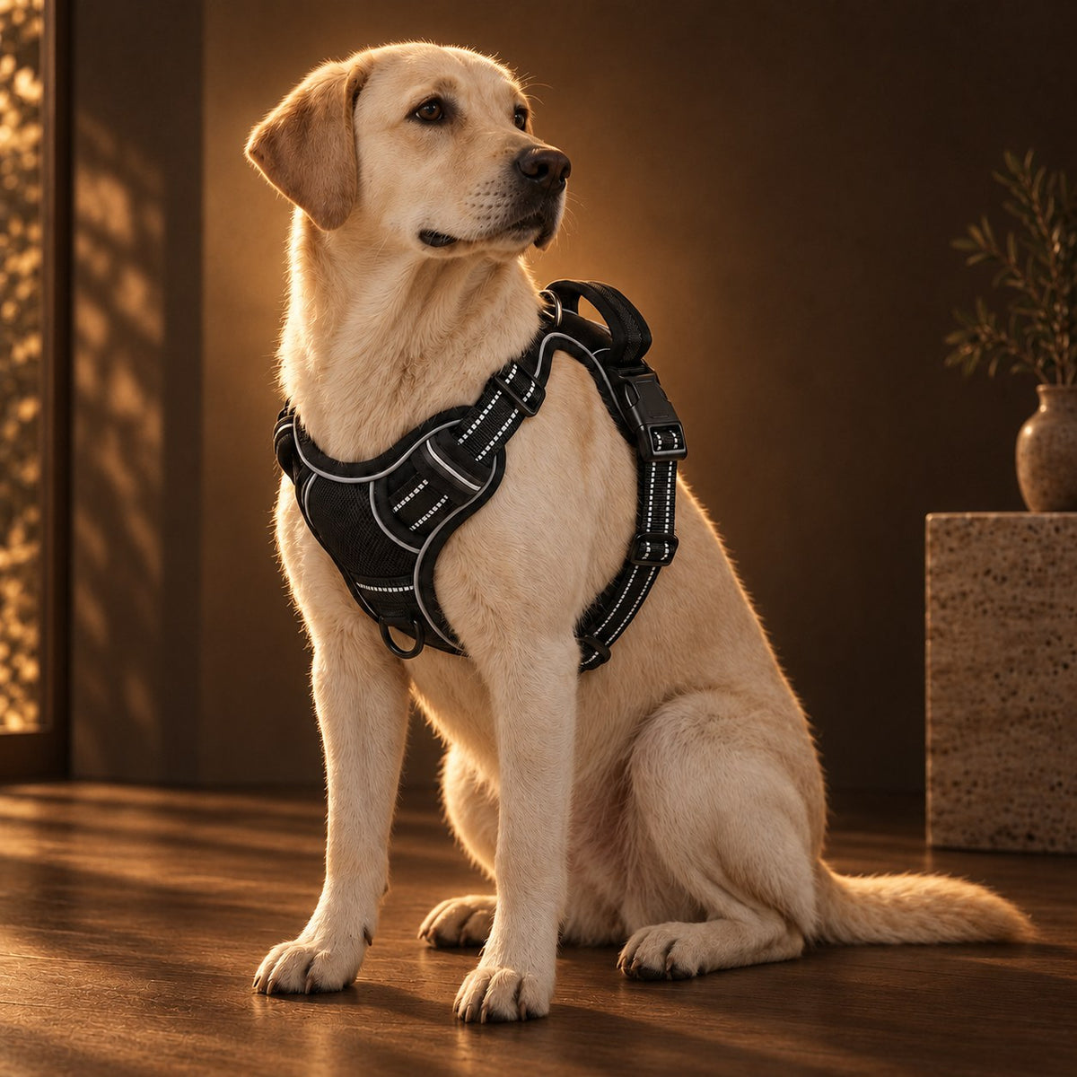 Reflective Dog Harness, Padded Vest with Handle