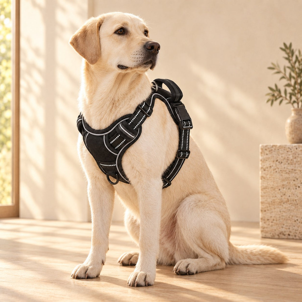 Reflective Dog Harness, Padded Vest with Handle