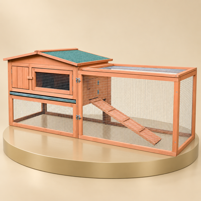Wooden Rabbit Hutch with Run