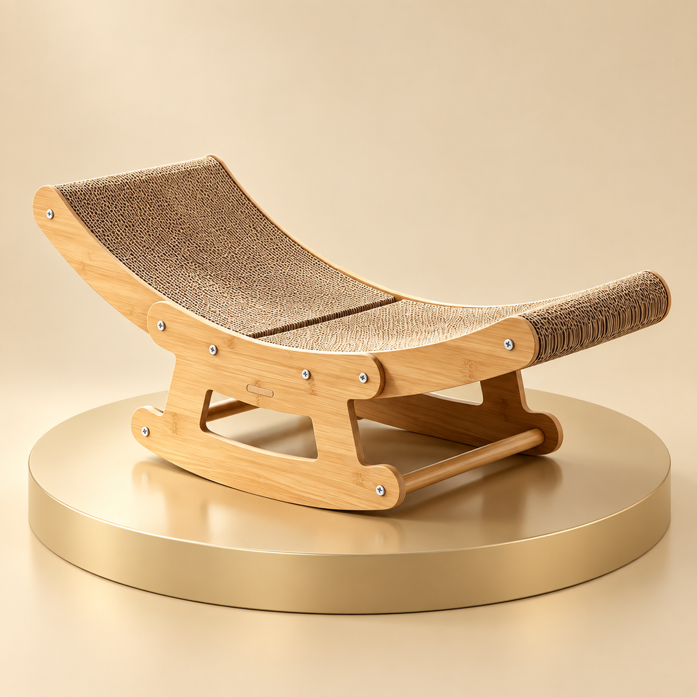 Wooden Rocking Cat Scratcher Chair