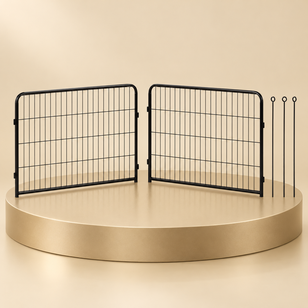 Dog Playpen Extension Set, Two 24-Inch Metal Panels