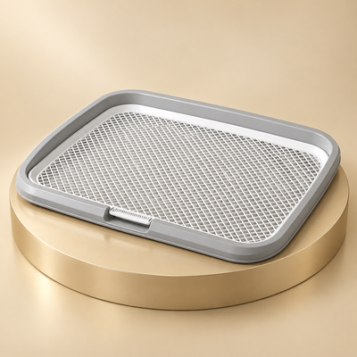 Dog Potty Tray with Removable Grid, Gray