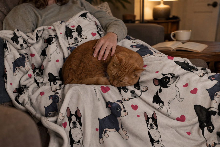Milo — Lap time on the WarmPaws blanket